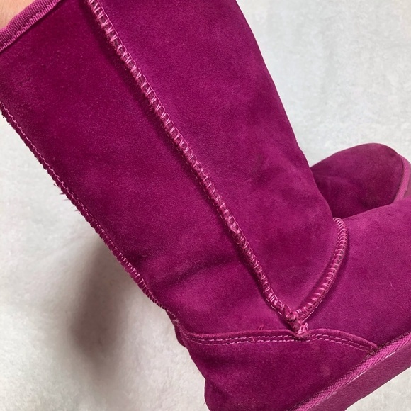 🔥SALE🔥 Fuchsia suede pull on faux fur lining boots kids Sz 3 - Picture 11 of 11